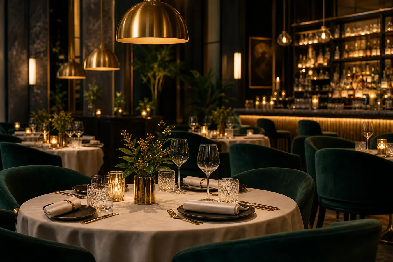 Elegant fine dining room atmosphere